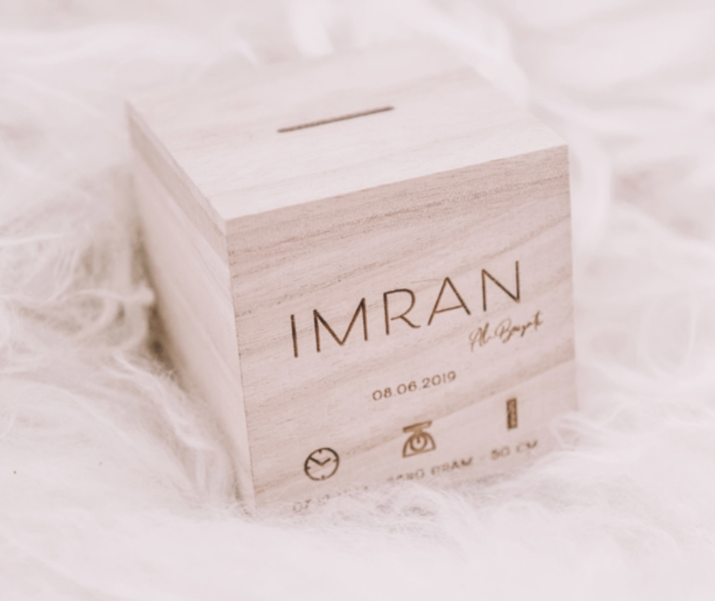 Spaarpot Geboortegegevens Gegraveerd