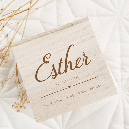 Spaarpot Minimalistisch Met naam & geboortegegevens