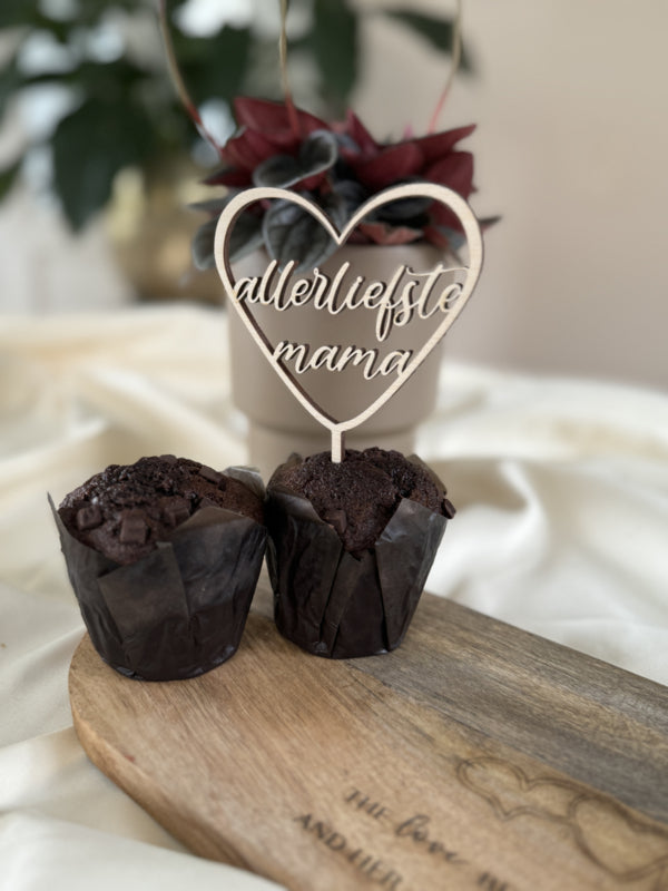 Houten Topper/Plantensteker – Gepersonaliseerd Moederdag Cadeau