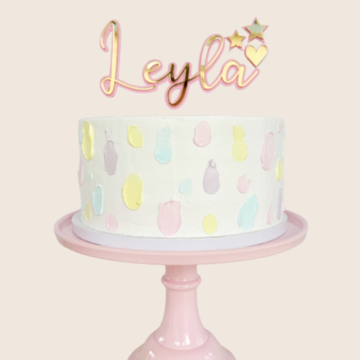 Taarttopper Roze Goud met Naam