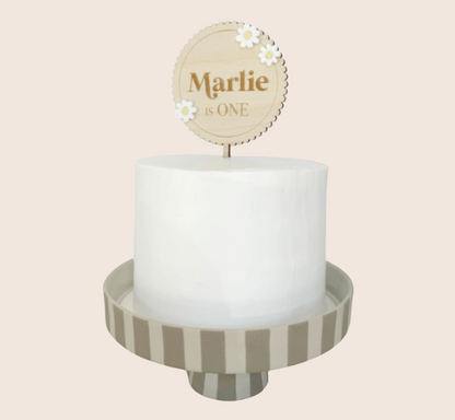 Gepersonaliseerde Houten Taarttopper | Madeliefjes