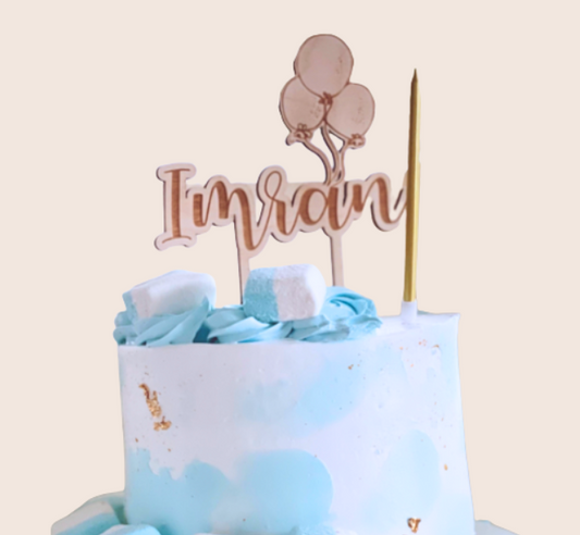 Gepersonaliseerde Taarttopper Van Hout | Ballonnen