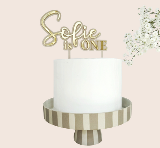 Gepersonaliseerde Taarttopper met Naam & Leeftijd