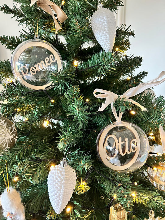 Transparante kerstbal open om zelf te vullen
