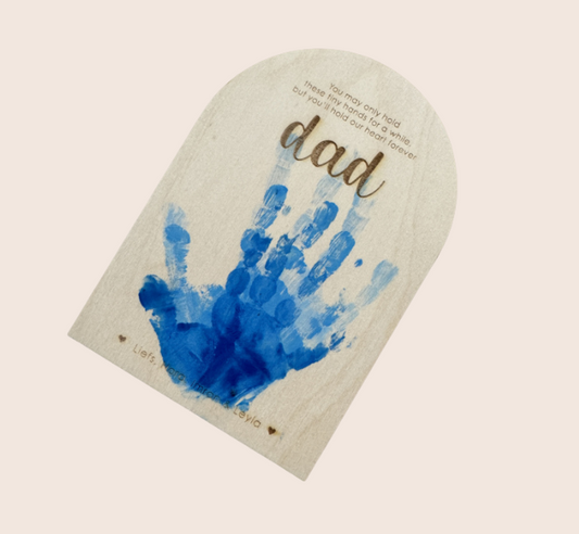 Houten Bordje met Handafdruk voor Vaderdag – Persoonlijke Herinnering