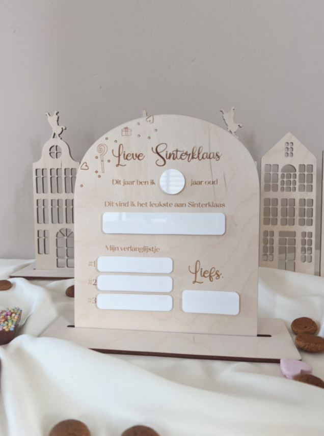 Sinterklaas Gepersonaliseerd Houten Verlanglijstje