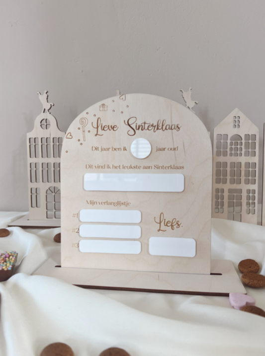 Sinterklaas Gepersonaliseerd Houten Verlanglijstje