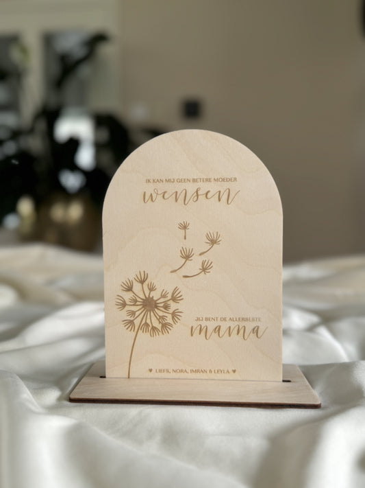 Houten Knutselbordje met Vingerafdruk – Moederdag Cadeau