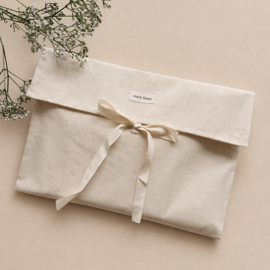 canvas bewaarmap voor fotos en geboortekaartjes