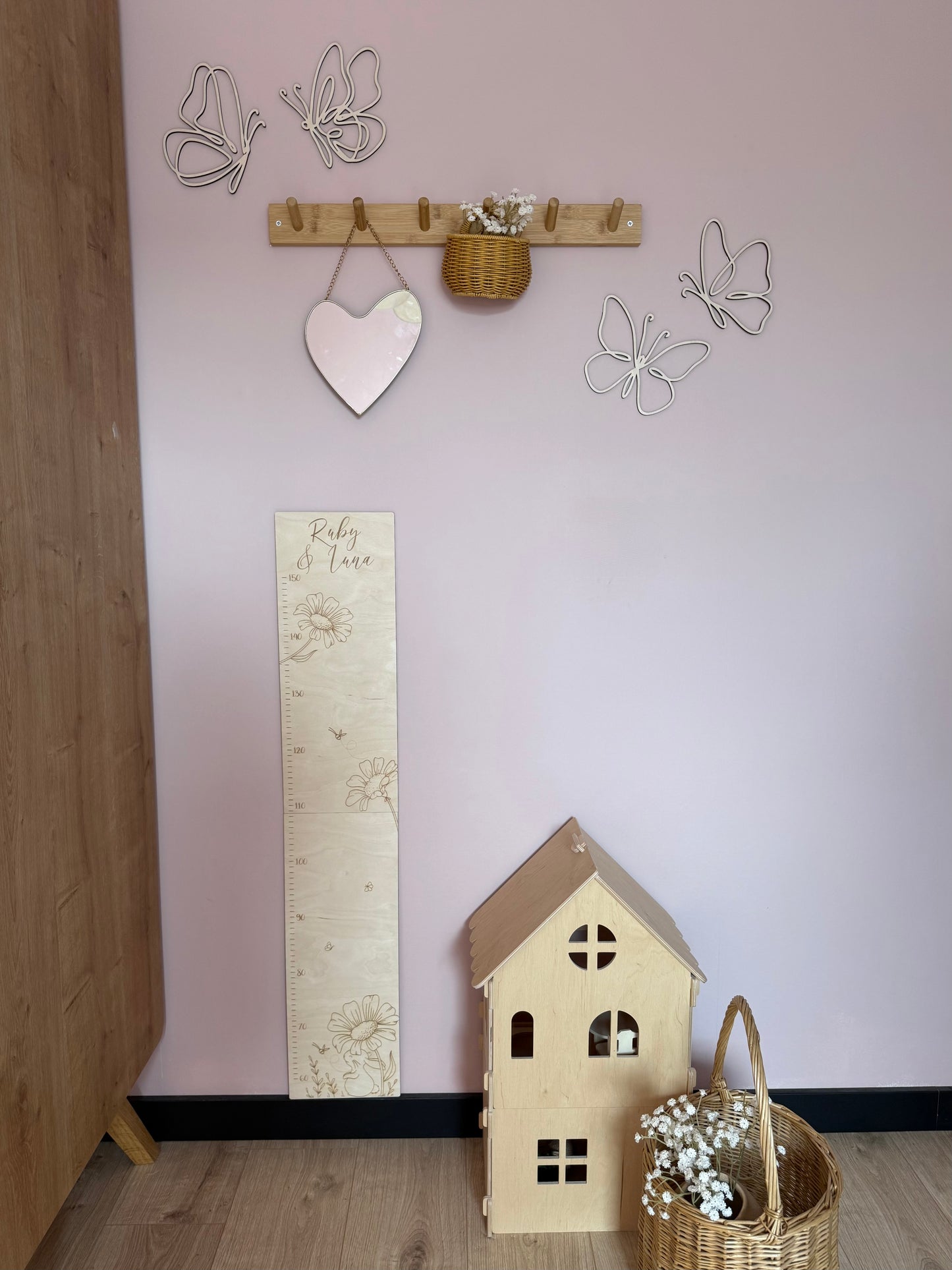 Houten Groeimeter | Konijntje & Bloemen