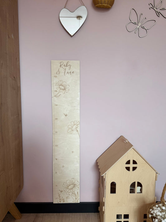 Houten Groeimeter | Konijntje & Bloemen