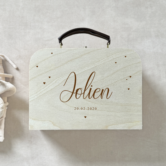 Houten Kinderkoffertje Hartjes
