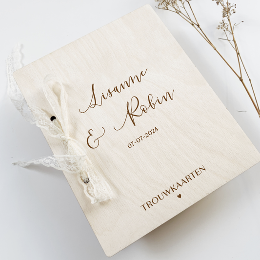 Houten Omslag Trouwkaarten | Ontwerp het zelf!